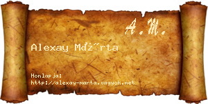 Alexay Márta névjegykártya