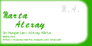 marta alexay business card