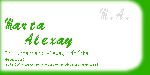marta alexay business card